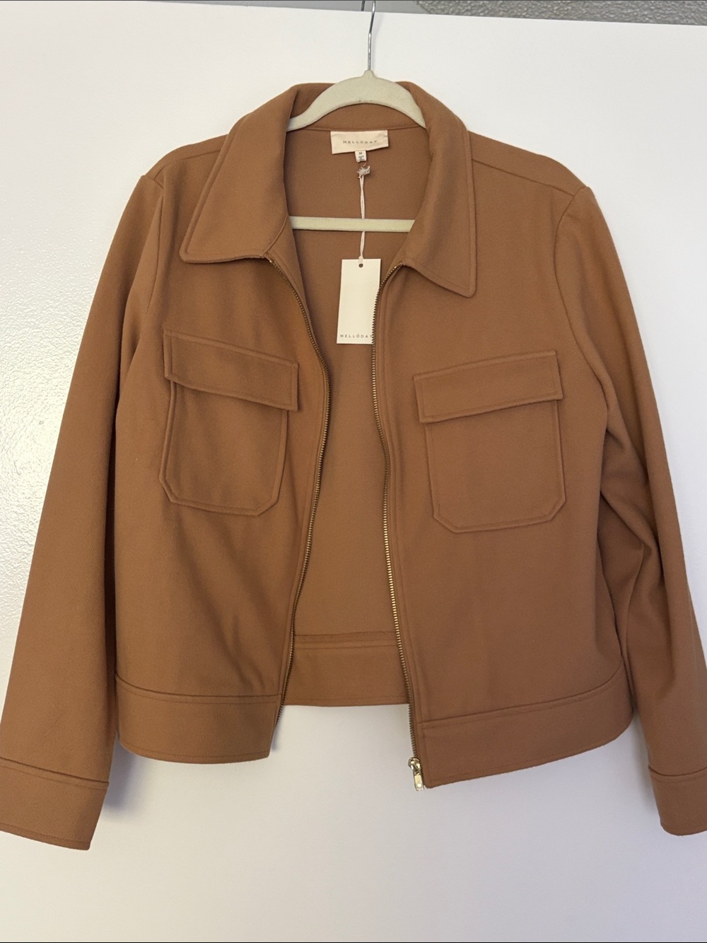 MELLODAY Camel Utility Zip Jacket